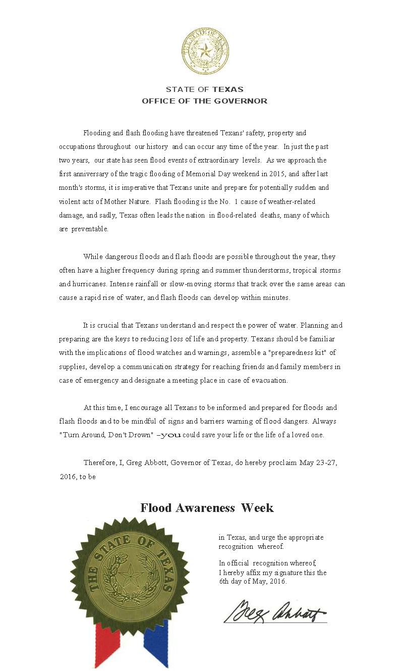 Texas_2016_Flood_Awareness_Week_Proclamation