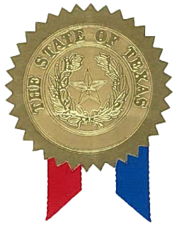 state of texas seal and ribbon